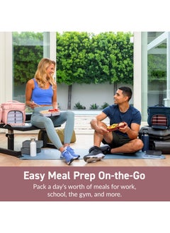 Bentgo Bentgo Prep Deluxe Insulated Multimeal Bag - Lunch Box Bag, Holds 5 Meals, Premium Insulation up to 8 Hrs, Durable, Water-Resistant - Large Capacity For Adult Meal Prep (Blush)  - Image 3