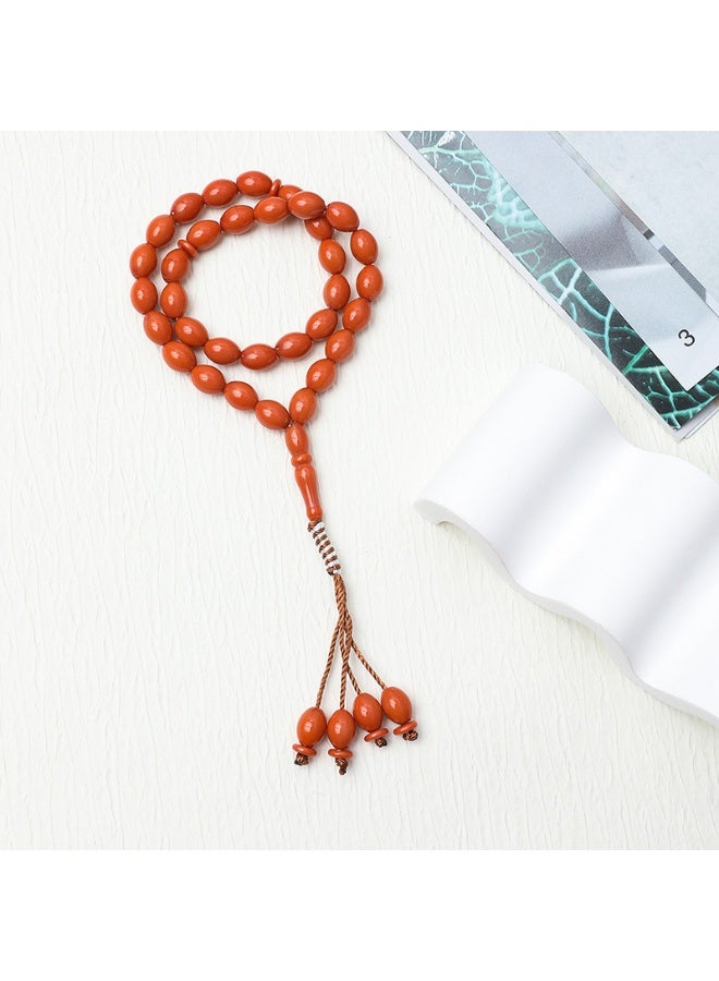 NIBEMINENT 33 Muslim Prayer Beads Coral Color/12mm
