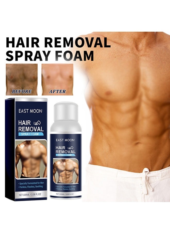 East Moon - Hair Removal Spray Foam，Painless Hair Removal Spray Armpit Gentle Hair Remover Refreshing Quick Hair Removal Spray, Safe Hair Depilatory For Male Underarm, Chest, Back, Legs 100ML - Image 1