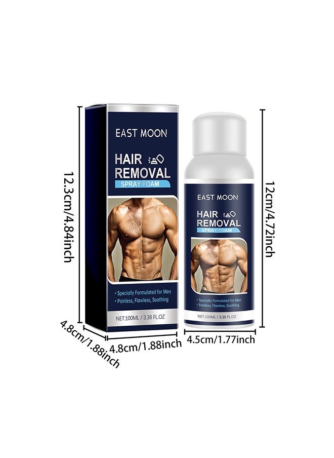 East Moon - Hair Removal Spray Foam，Painless Hair Removal Spray Armpit Gentle Hair Remover Refreshing Quick Hair Removal Spray, Safe Hair Depilatory For Male Underarm, Chest, Back, Legs 100ML - Image 1