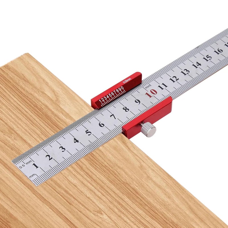 Aluminum Alloy Center Scribe 45 90 Degree Angle Measuring Tool with Steel Ruler - Image 5