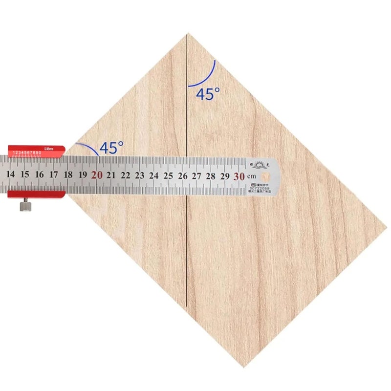 Aluminum Alloy Center Scribe 45 90 Degree Angle Measuring Tool with Steel Ruler - Image 4