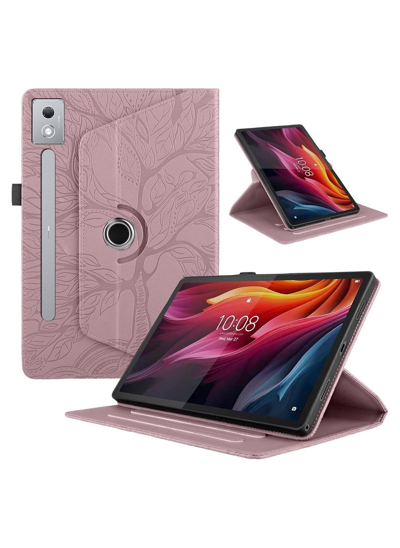 General - Case compatible with Lenovo Idea Tab Pro 12.7-inch (2025) TB373FU TB375FC, 360-degree rotating stand PU leather foldable flat panel case Tree of Life patterned case - Image 1