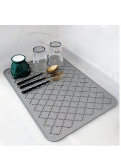 KASTWAVE Silicone Drying Mat for Kitchen Countertops, 12 X 16 In, Kitchen Drying Mat (Grey)  - Image 1