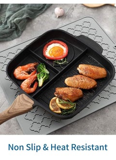 KASTWAVE Silicone Drying Mat for Kitchen Countertops, 12 X 16 In, Kitchen Drying Mat (Grey)  - Image 4