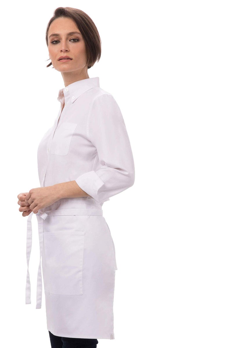 Chef Works Unisex Half Bistro Server Apron, White, One Size - Image 2