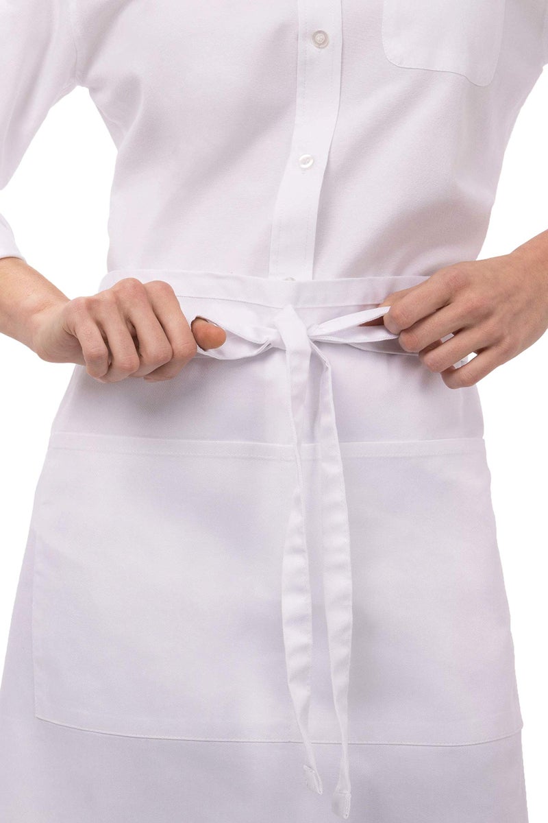 Chef Works Unisex Half Bistro Server Apron, White, One Size - Image 4