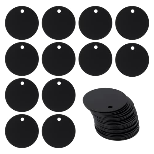 StayMax Round Aluminum Blank Tags Stamping Blanks Engraving Blanks 25 Pack (Black) - Image 1