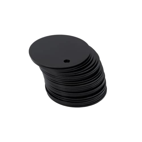StayMax Round Aluminum Blank Tags Stamping Blanks Engraving Blanks 25 Pack (Black) - Image 3