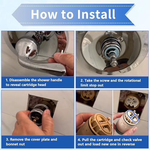 Dreyoo Single Function Pressure Balance Cartridge Replacement for RP70538/RP73625, Shower Cartridge Compatible with Peerless/Delta Single Handle Tub/Showers Faucet (Check Valve Included) (1 Pack) - Image 5