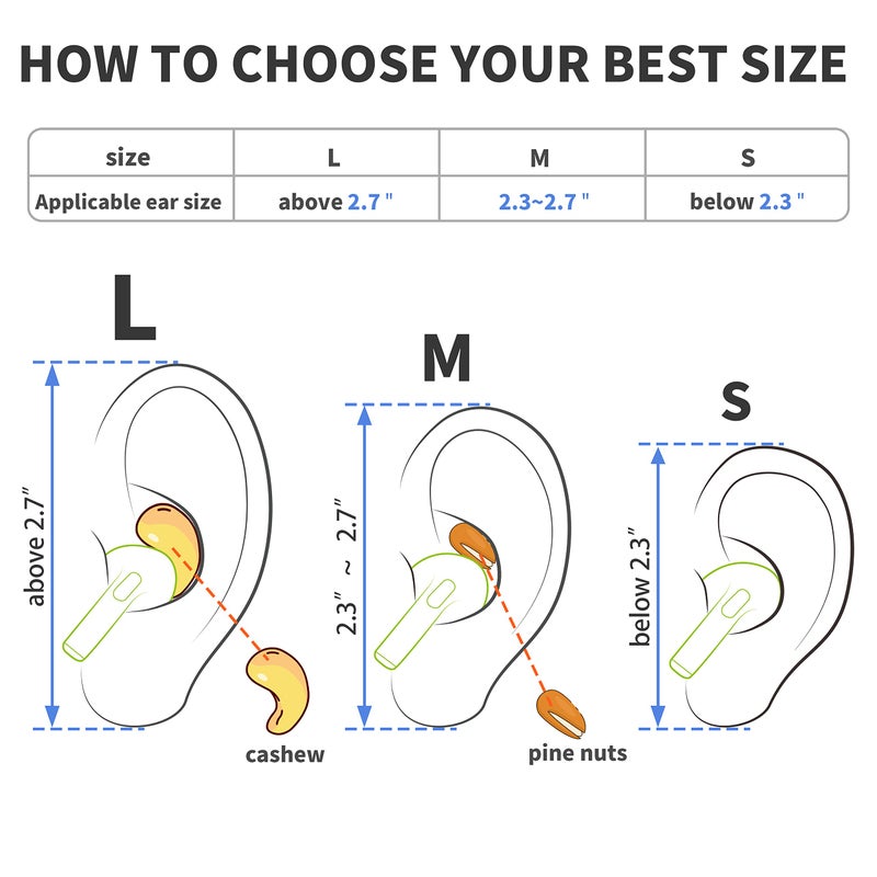 DamonLight [2 Pairs] DamonLight Ear Hooks for AirPods Pro 2 & 1, AirPods 4 & 3 & 2 & 1, Airpod Ear Hook, Anti-Slip Comfortable Fit, Ergonomic Design, AirPods Accessories (Medium, White) - Image 4