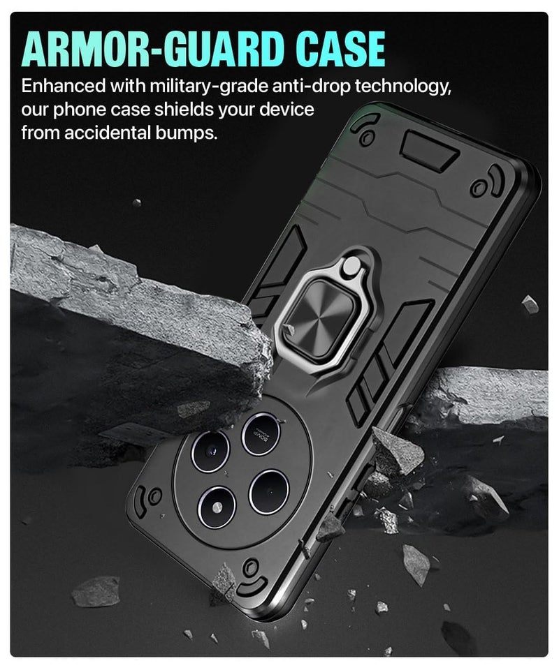 AIBEX® Compatible for Poco M7 5G / Redmi 14C 5G / Redmi A4 5G / Poco C75 5G Mobile Back Case Cover, Crystal-Clear Shockproof Bumper with Camera Guard |TPU+PC |Slim Transparent – Black - Image 3