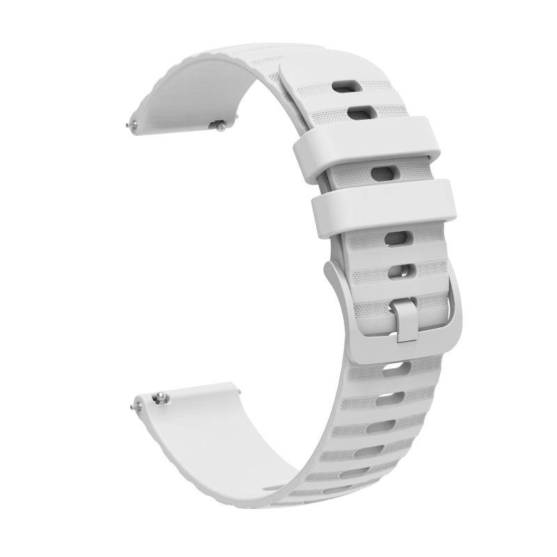 S-TOP For Garmin Vivomove Sport 20mm Wavy Dot Pattern Solid Color Silicone Watch Band(White) - Image 2