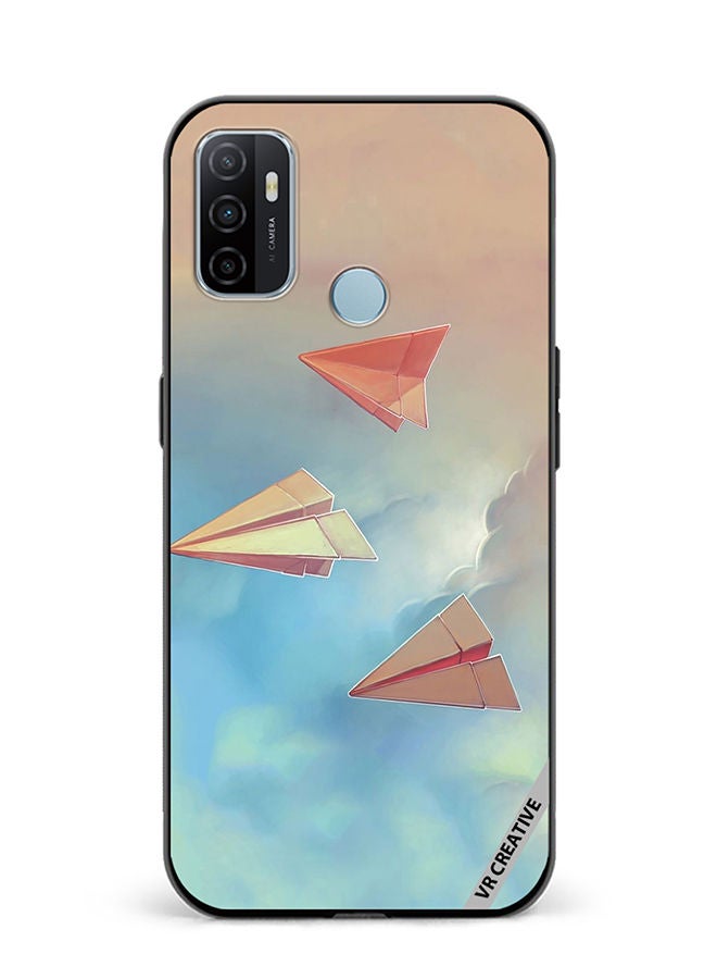 VR CREATIVE Protective Case Cover For Oppo A53 Paper Plane Design  Multicolour - Image 1