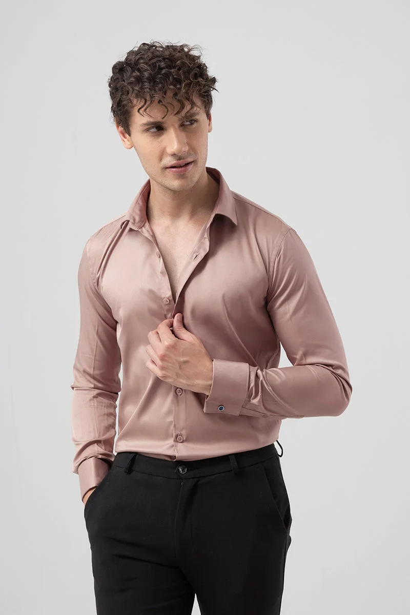 SNITCH Double Cuff Mauve Shirt