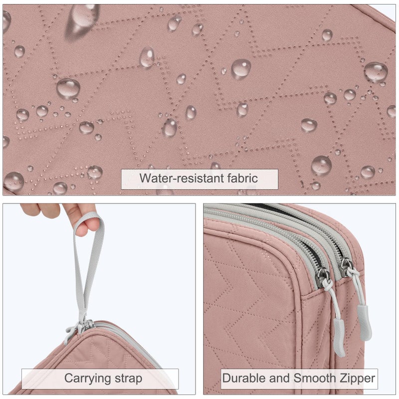 Waterproof Travel Cable Organizer Bag with Double Layer Storage for Cords, Chargers, Phone and Earphone - Image 4