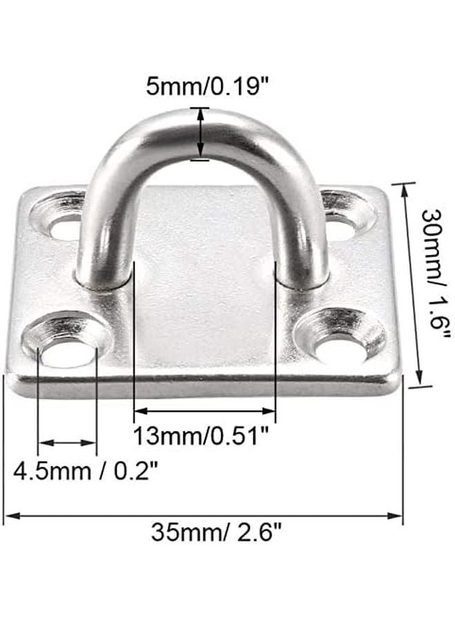 خطاف سقف من الفولاذ المقاوم للصدأ لوحة عين الوسادة 35 مم × 30 مم × 20 مم تركيب على الحائط 4 قطع - Image 3