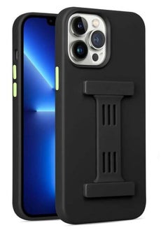 Generic Magnetic Rubber Cover with Strap For Apple iPhone 14 Pro Max 6.7 inch Black  - Image 1