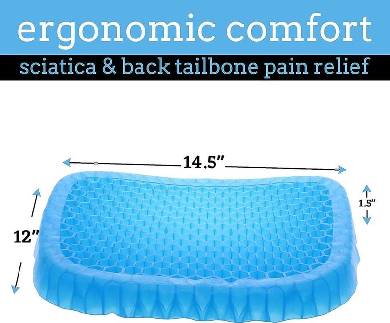 SXDHK SXDHK Egg Gel Seat Cushion Ergonomic Breathable Pressure Relief Sitter Back Pain Silicon Seater Cushion Chair Pad with NonSlip Cover for Home Office Multicolor - Image 2
