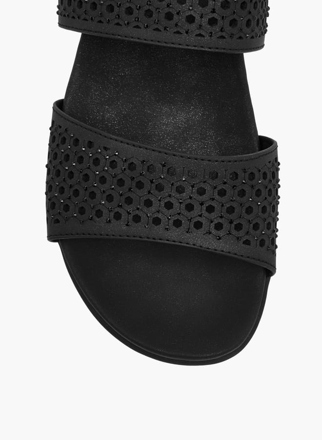 لو كونفورت صنادل نسائية بكعب عريض مزينة بشريط لاصق - Image 4