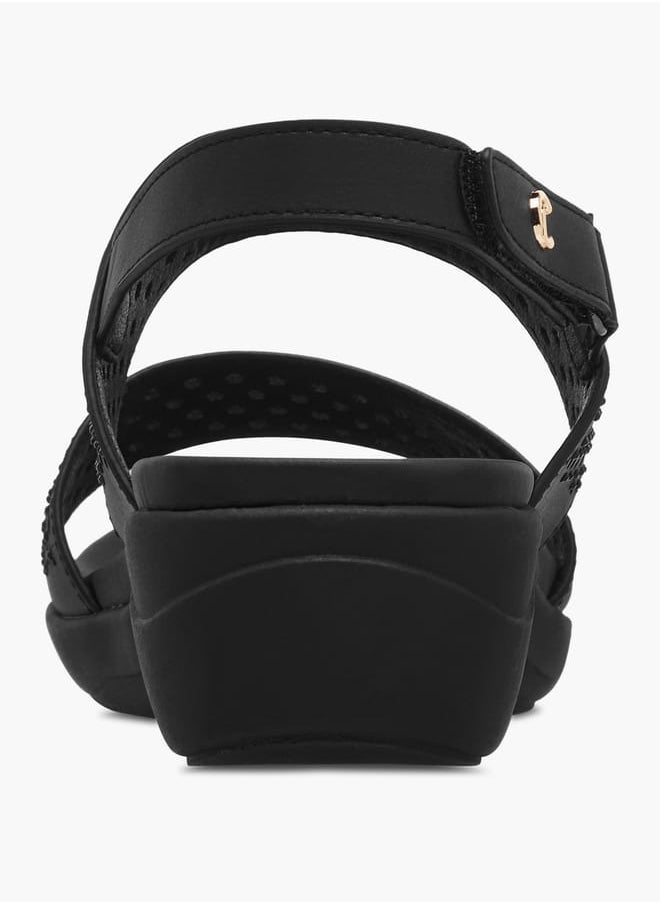 Le Confort - Women Embellished Platform Sandals with Hook and Loop Closure - Image 1