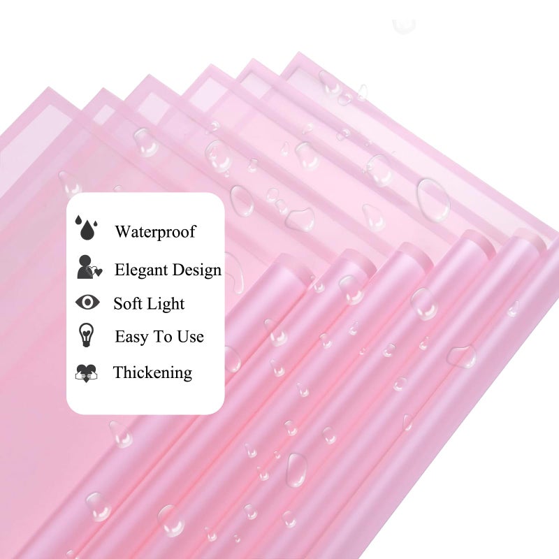 Gloreyan 20 Sheets Pink Flower Wrapping Paper, Florist Bouquet DIY Craft Fresh Flower Wrapping Paper with Pink Border Waterproof Floral Wrapping Gift Box Packaging Material Florist Supplies, 22.8*22.8 - Image 3