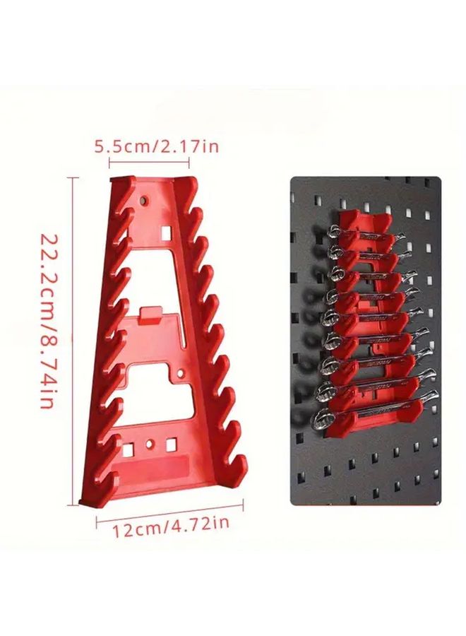 Red Tool Hanger with Multiple Slots and Plastic Hooks Efficient Storage for Wrenches - Image 4