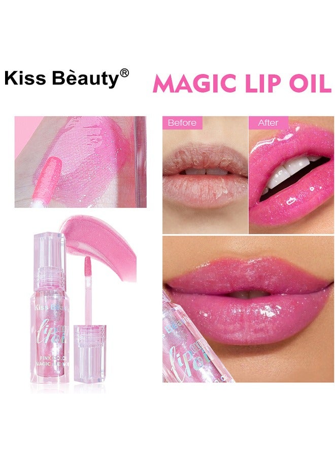 Kiss Beauty Lip Oil Gloss Temperature Color Changing Moisturizing Makeup Lipstick Hydrating Lip Plumper Extreme Lip Care Long Lasting Lip Glow Oil, Nourishing Repairing And Non-Sticky Primer Lip Tint - Image 2