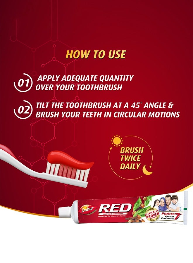 Dabur معجون أسنان أيورفيدا أحمر - Image 3