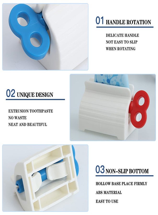Bahteliv 3 pcs Toothpaste Squeezer with Rolling Toothpaste Holder, rotatable Squeeze Toothpaste Dispenser for Bathroom (2.75, Mix Colors) - Image 3