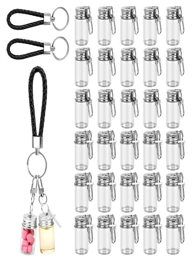 Catcan Seasoning Keychain Bottles, 32 Pack 7ml Mini Spice Bottles with Aluminum Lids & 2 Chains for DIY, Wedding Favors, Travel, BBQ Accessories - Image 1