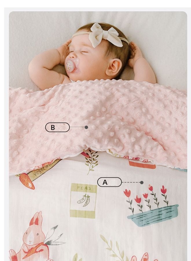 EMXEE Baby Blanket, Soft Baby Blanket for Girl and Boy, Toddler Baby Newborn Plush Dot Security Blanket for Nursery Stroller Infant Crib Blanket - Image 1
