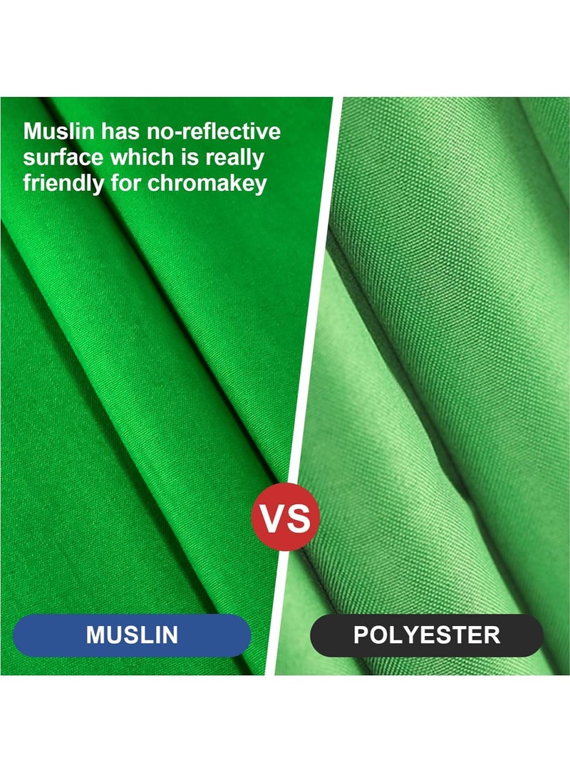 GUDOO Green Screen Backdrop Wall Mount GreenScreen Backdrop Sheet Cloth for Zoom Streaming Polyester Fabric Material Background for Photography Video Virtual Chromakey Curtain for Gaming 2 x 2 m - Image 2