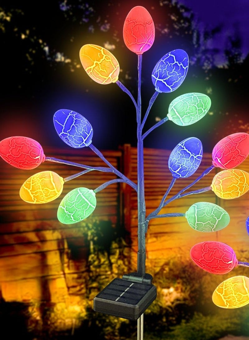 Mordely Solar Easter Eggs Pathway Lights for Outdoor Easter Decorations, Waterproof Solar Easter Lights for Outdoor Spring Easter Decor Garden Yard Pathway Grave Decor - Image 1