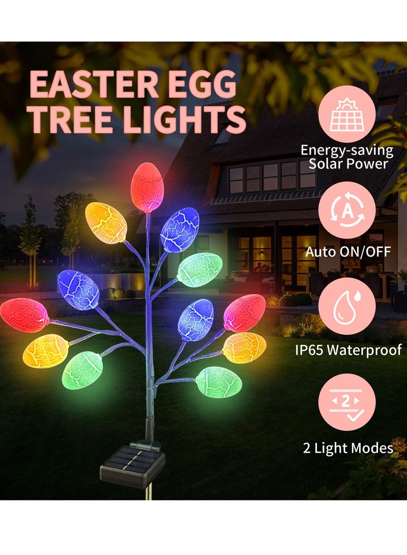 Mordely Solar Easter Eggs Pathway Lights for Outdoor Easter Decorations, Waterproof Solar Easter Lights for Outdoor Spring Easter Decor Garden Yard Pathway Grave Decor - Image 2