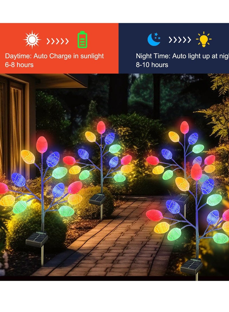 Mordely Solar Easter Eggs Pathway Lights for Outdoor Easter Decorations, Waterproof Solar Easter Lights for Outdoor Spring Easter Decor Garden Yard Pathway Grave Decor - Image 3