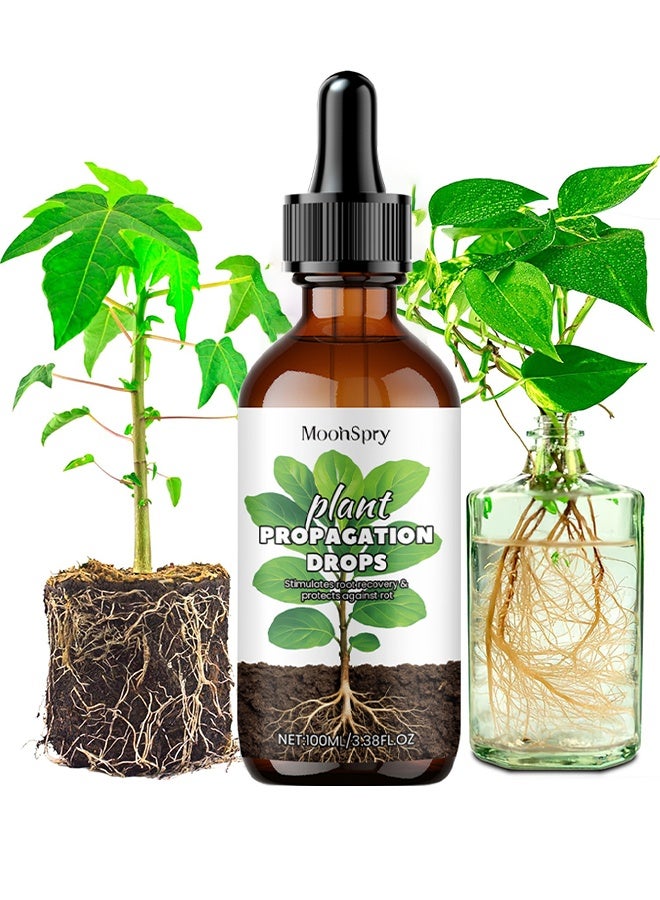 MOONSPRY Plant Propagation Drops, Hydroponic Liquid Plant Food, Plant Resurrection & Growth Enhancer, Plant Growth Supplement, Nutrient Solution For Aerogarden u0026 Indoor Hydroponics, Liquid Fertilizer For Herbs, Vegetables u0026 Plant Growth, 100ml - Image 1