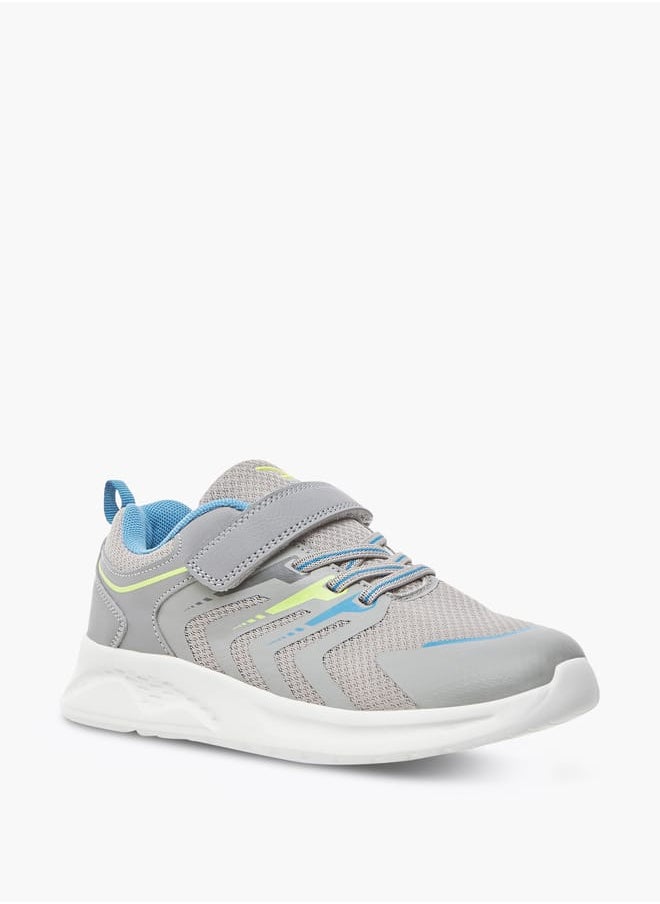 Dash Panelled Sneakers with Hook and Loop Closure  - Image 1