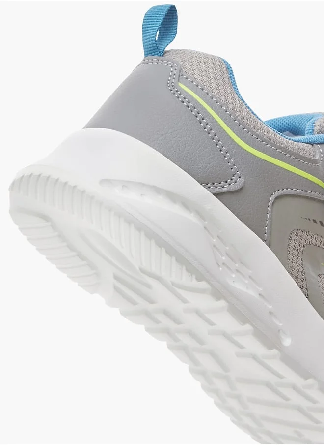 Dash Panelled Sneakers with Hook and Loop Closure