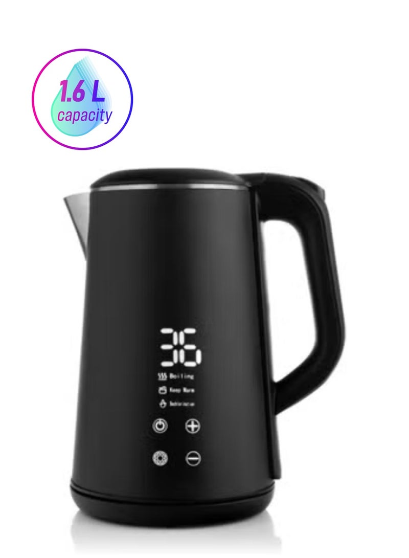 Denx 1.6L Stainless Steel Electric Kettle with Temperature Hold Function, Fast Heating, and Touch Screen. - Image 1