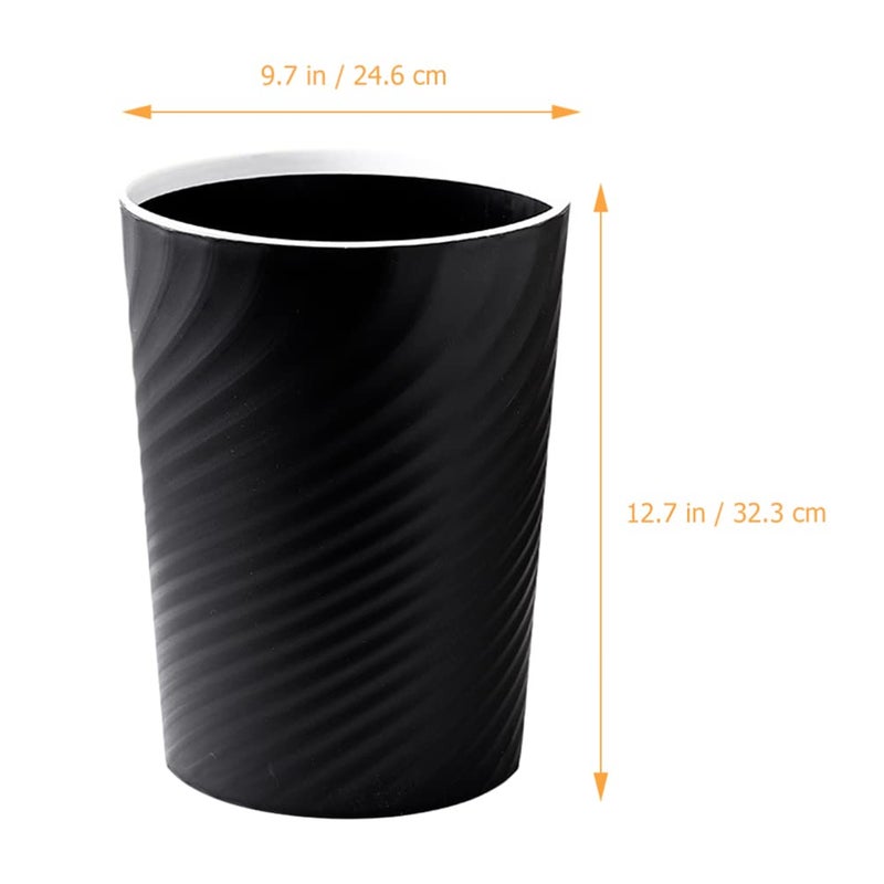 woobles Round Plastic Small Trash Can Wastebasket, Garbage Container Bin 12 L/ 3.1 Gallon Capacity (Black) - Image 4
