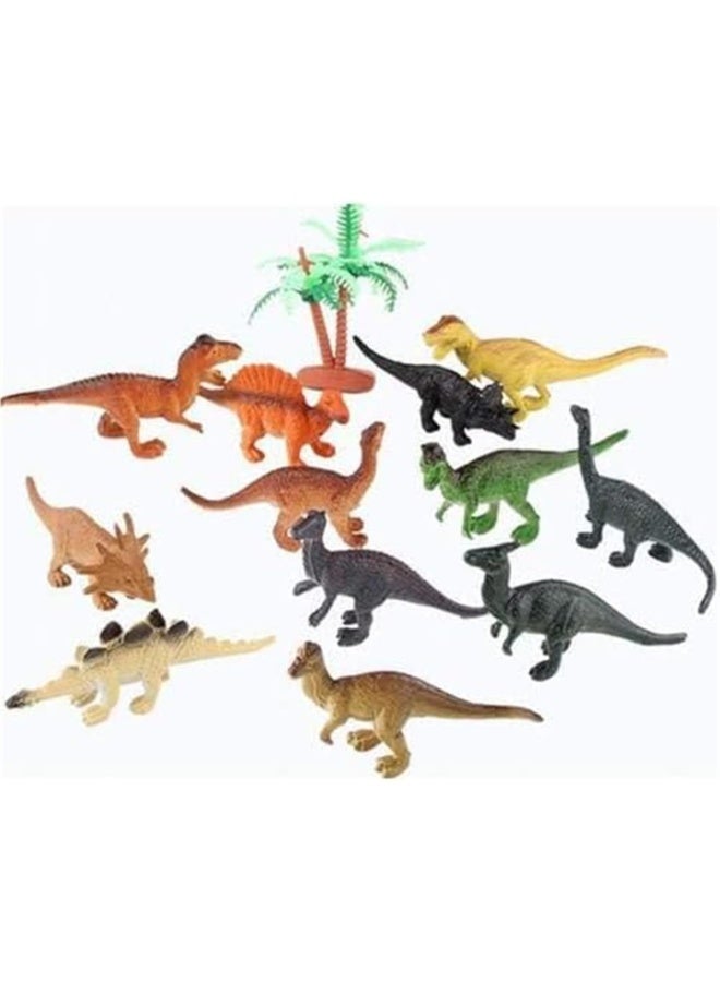 Kids Realistic Dinosaur Figures Plastic Toy Set, 12Pcs Bucket Pack Dinosaur Models Statue Toys for Boys Girls - Image 2