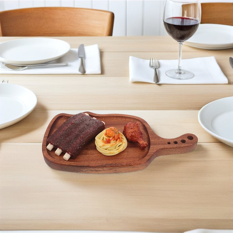 🍳 ألواح تقديم خشبية للاستخدام على الطاولة تصميم أنيق بني 1 قطعة - Image 2