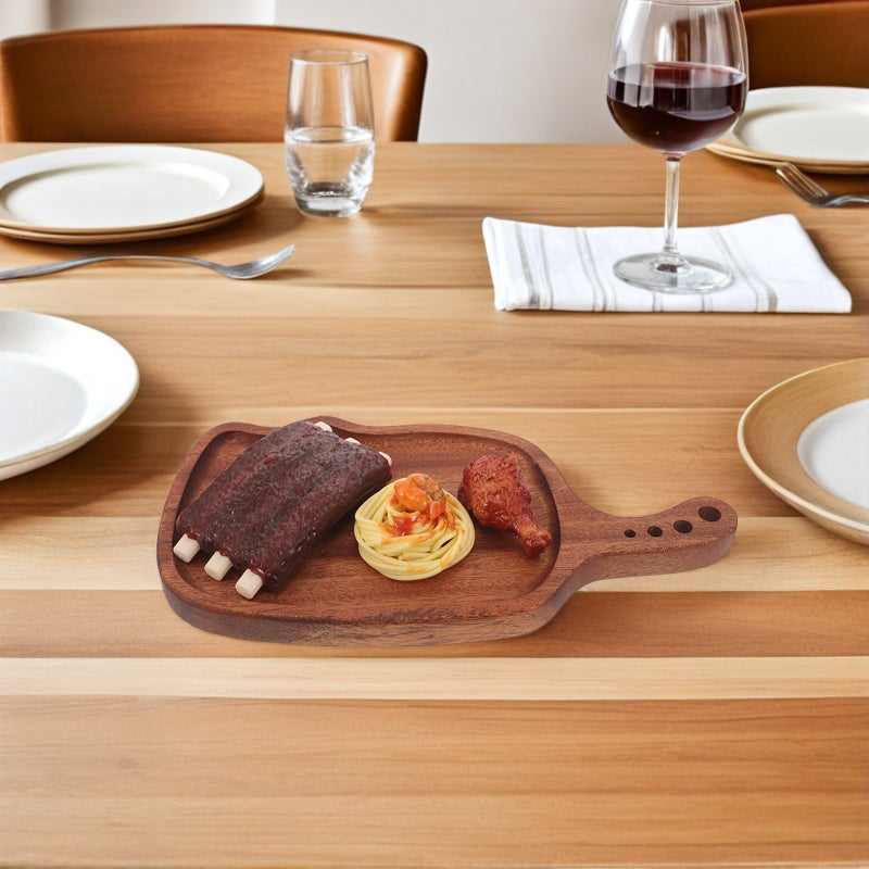 🍳 ألواح تقديم خشبية للاستخدام على الطاولة تصميم أنيق بني 1 قطعة - Image 3