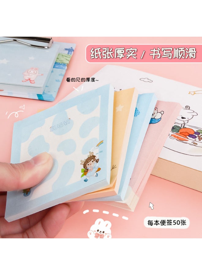 HELPS Creative Cartoon Board Clip Note Book Student Cute Message Memo Note Paper Non-adhesive Sticky Note Learning Stationery - Image 3