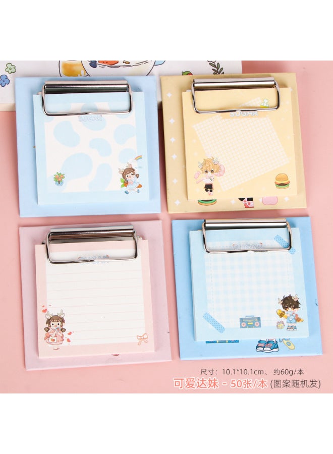 HELPS Creative Cartoon Board Clip Note Book Student Cute Message Memo Note Paper Non-adhesive Sticky Note Learning Stationery - Image 1