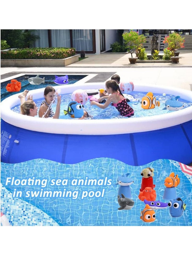 SYOSI - 8PCS Finding Dory Nemo Bath Squirt Toys, Floating Sea Animals (Shark Octopus Clownfish Turtle Devil fish) Bathtub Water Squirt Bath Toy for Baby Kids Toddler Shower and Swimming Pool - Image 1