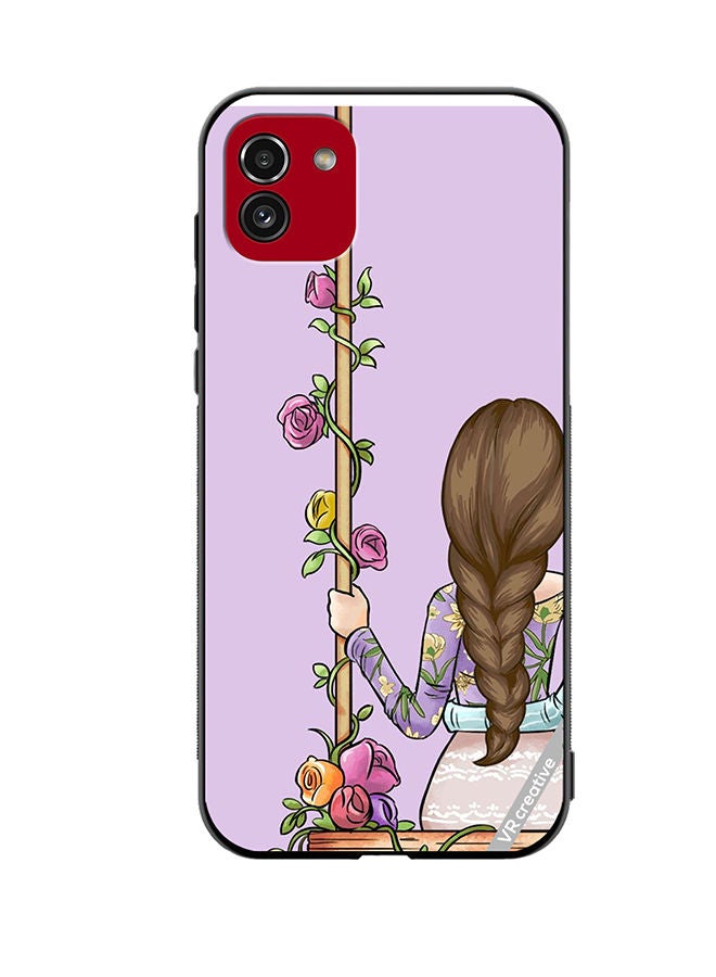VR CREATIVE Protective Case Cover For Samsung Galaxy A03 Beautiful Girl Looking Front Design Multicolour - Image 1
