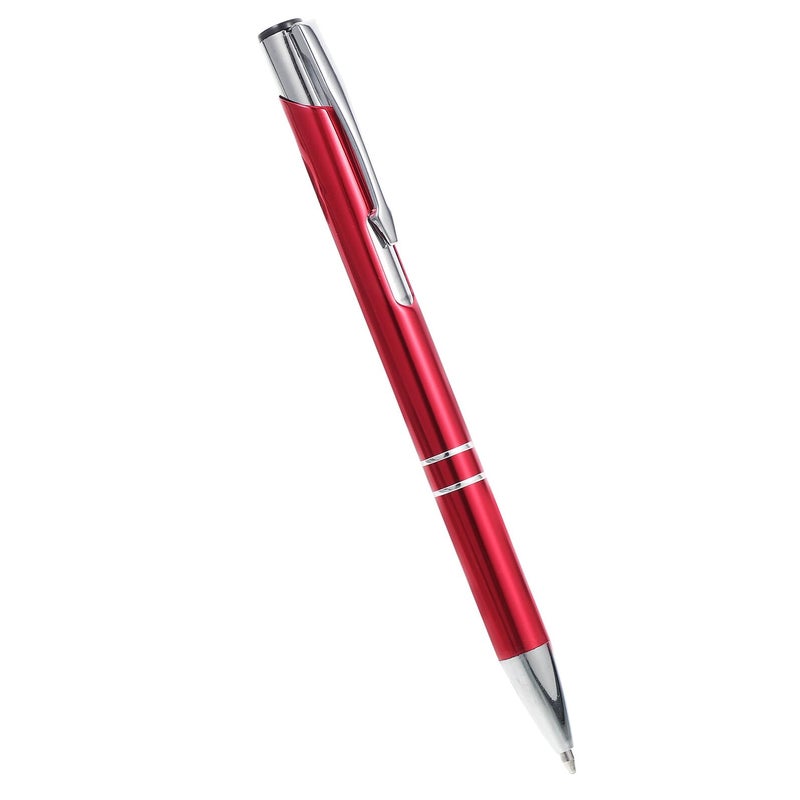 Transparent Red Metal Ballpoint Pen Black Ink Retractable Smooth Writing Office School Supplies - Image 2