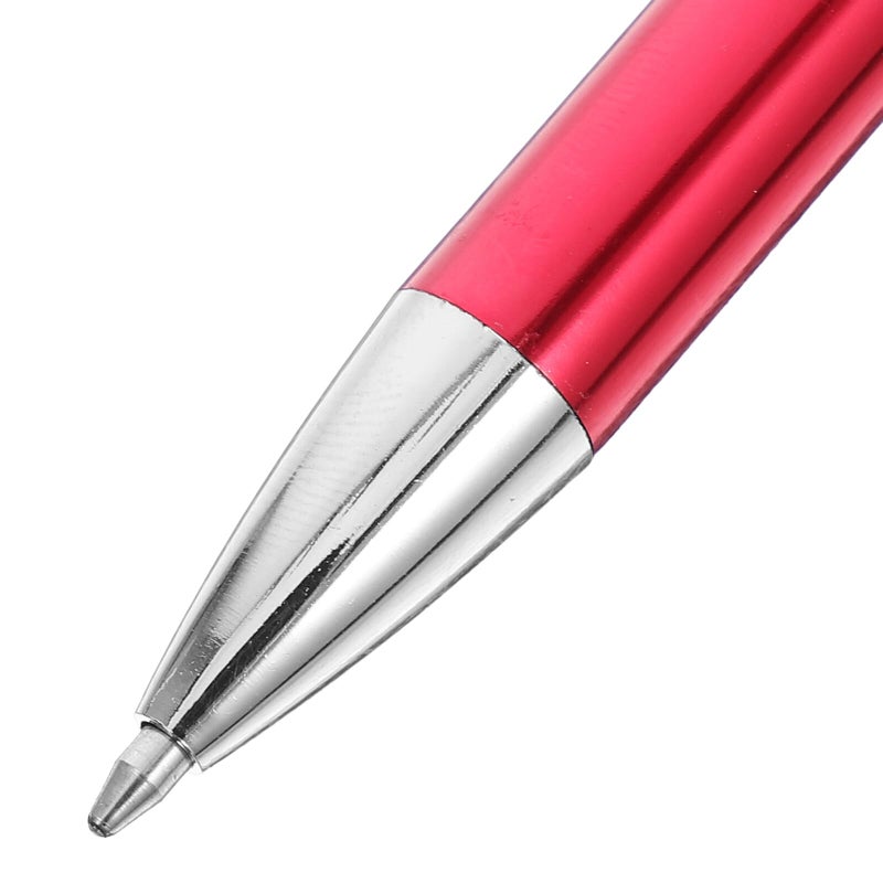 Transparent Red Metal Ballpoint Pen Black Ink Retractable Smooth Writing Office School Supplies - Image 4